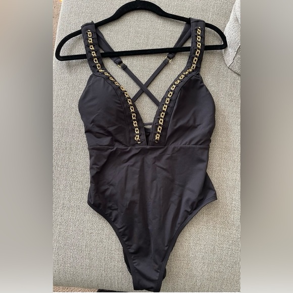 Kenneth Cole Black One Piece Swimsuit - Picture 1 of 5